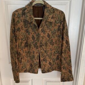 NWOT Liz Claiborne Floral Patterned Lined Women's Jacket SZ L